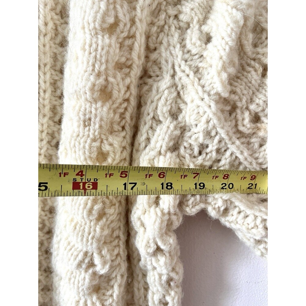 Forge House Ireland Men's 100% Wool Aran Cable Knit Cardigan Hand Loomed - Picture 4 of 7
